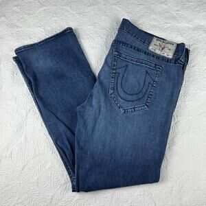 True Religion Medium Wash Ricky Relaxed Straight Jeans Size 42x30